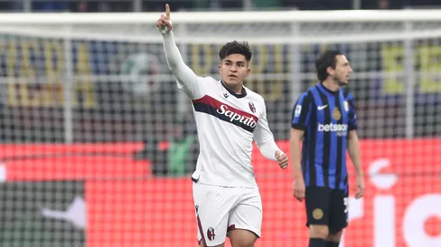 El festejo de Santi Castro tras su gol a Inter.