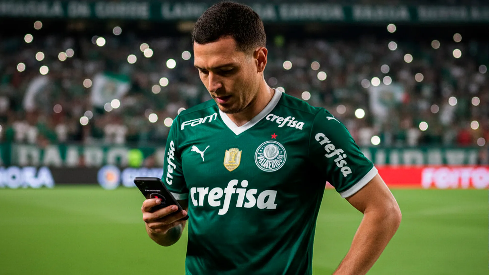 Aníbal Moreno, el mediocampista de Palmeiras que quiere River. (IA Gemini)