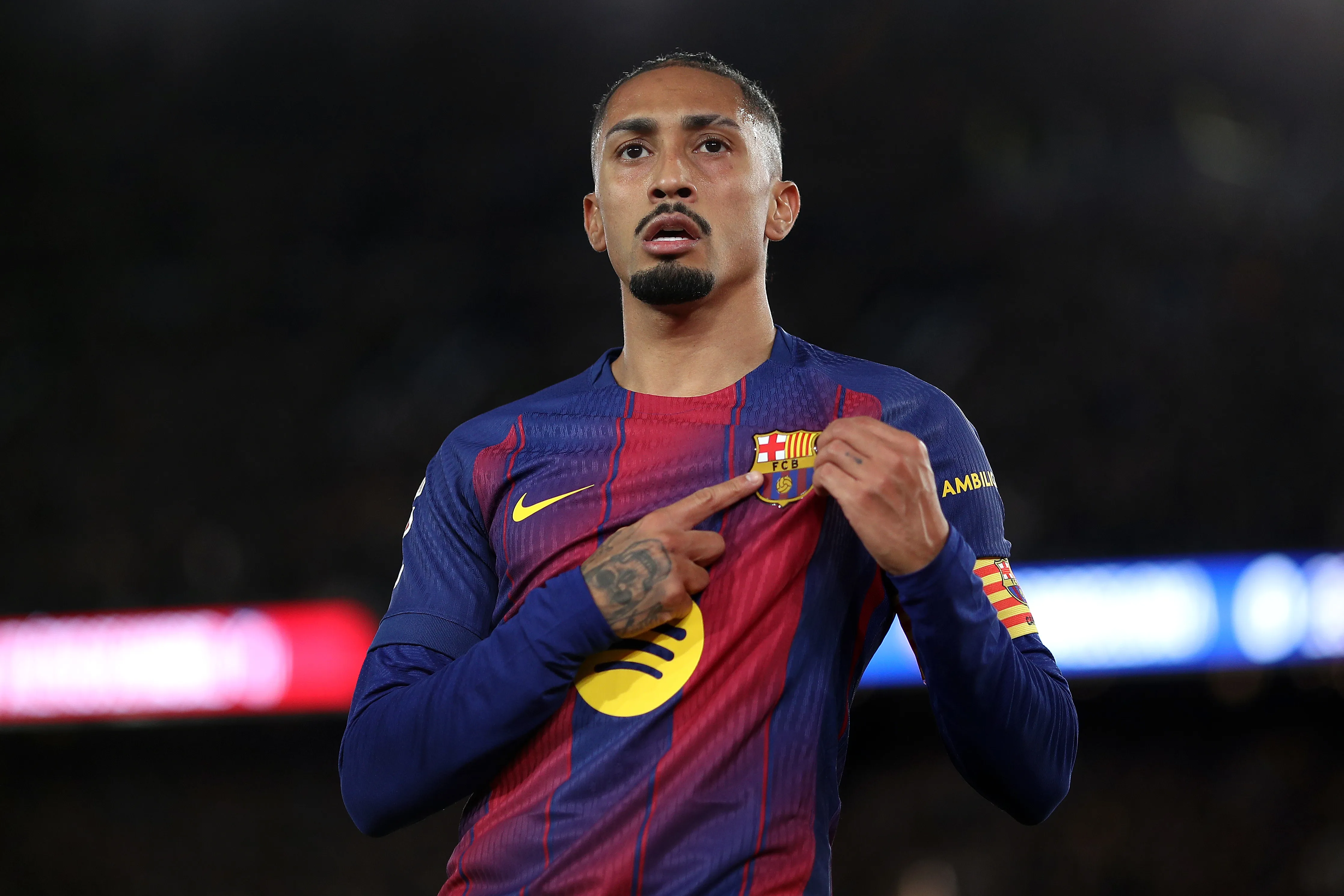 Raphinha, delantero de Barcelona. (Eric Alonso/Getty Images)