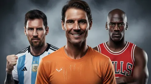 Rafael Nadal, Lionel Messi y Michael Jordan.
