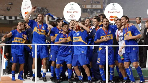 El plantel de Boca campeón de la Copa Libertadores 2003.