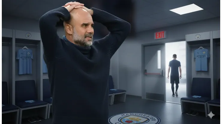 Pep Guardiola en Manchester City, en una imagen creada con Nano Banana IA