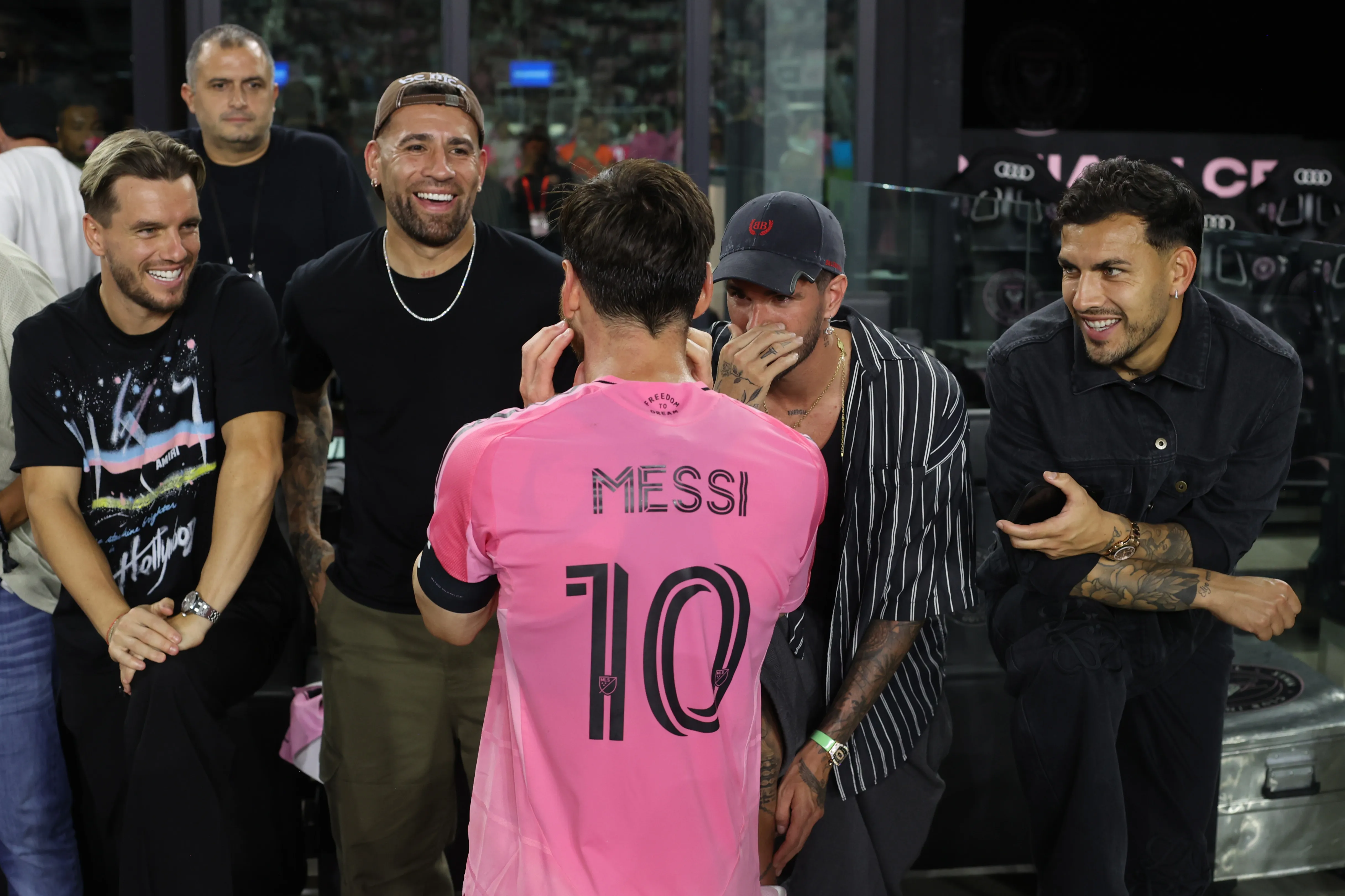 Lo Celeso fue parte de la visita de los jugadores de la Selección Argentina a Inter Miami para ver a Messi. (Getty).