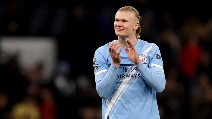Haaland viene de anotar un doblete ante West Ham y quedó a uno de los 150 goles con el Manchester City.