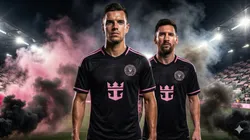 Giovani Lo Celso y Lionel Messi, con la camiseta de Inter Miami.