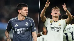 Franco Mastantuono y Nico Paz, con la camiseta de Real Madrid.