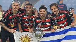 Los uruguayos campeones con Flamengo.