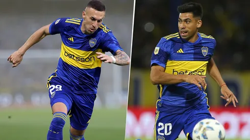 Norberto Briasco y Juan Ramírez con la camiseta de Boca.
