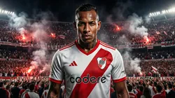 Sebastián Villa con la camiseta de River Plate.
