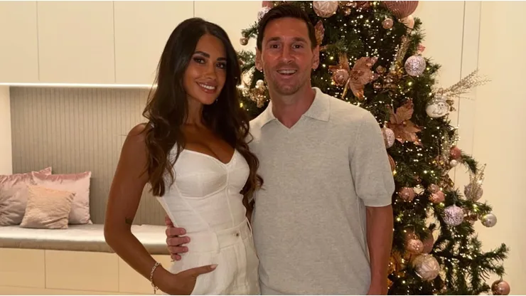 Antonela Roccuzzo y Lionel Messi celebraron el año nuevo.