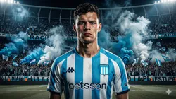 Valentín Carboni con la camiseta de Racing.