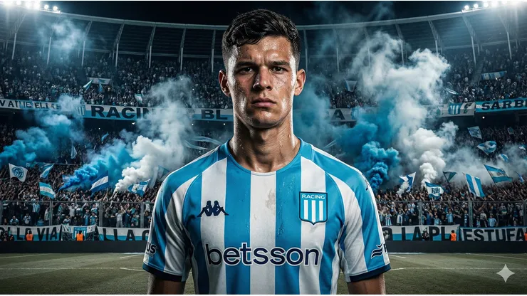 Valentín Carboni con la camiseta de Racing.