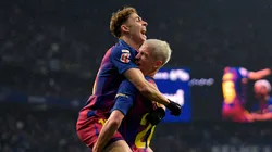 Dani Olmo celebra su gol ante Espanyol.