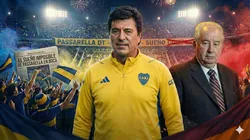 Daniel Passarella con el buzo de DT de Boca.