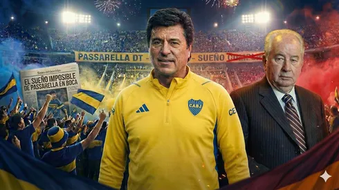 Daniel Passarella con el buzo de DT de Boca.