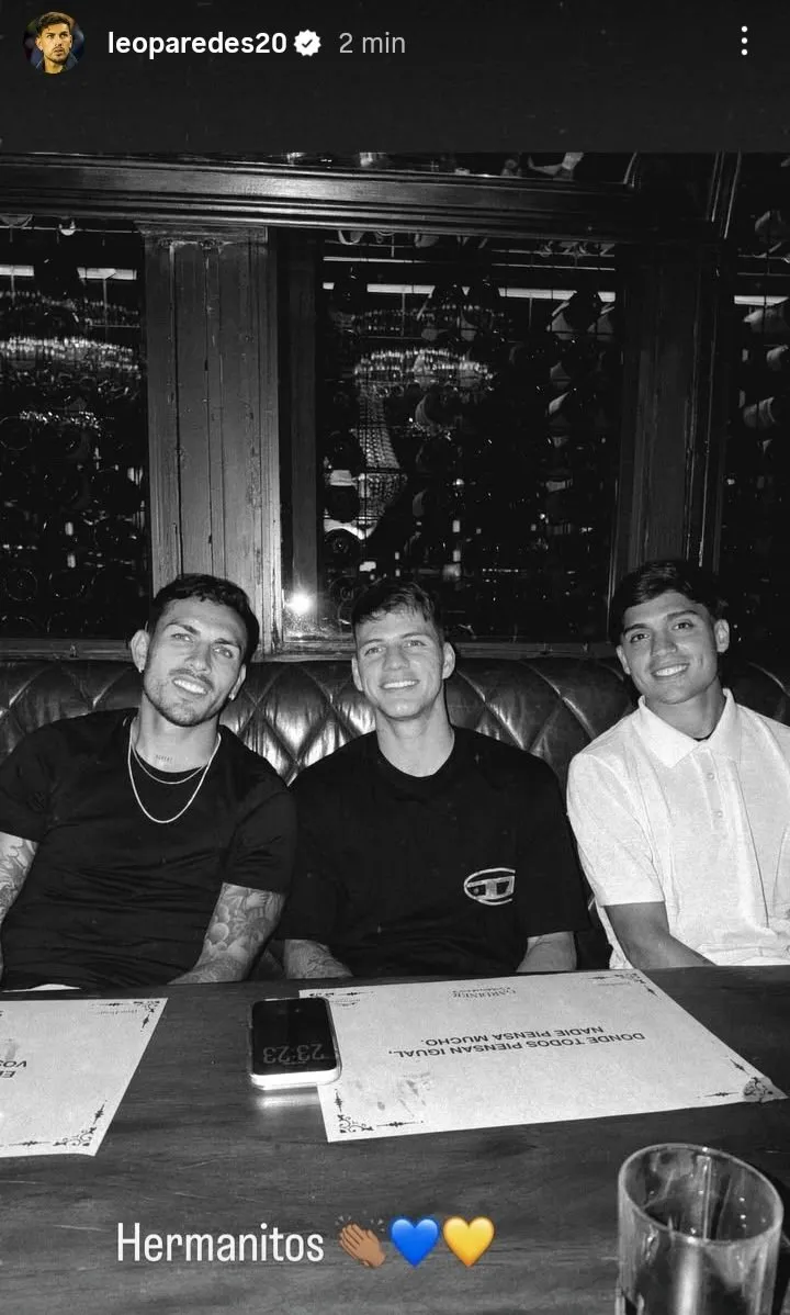 El posteo de Leandro Paredes junto a Zenón y Zeballos, de sus compañeros más cercanos en Boca.