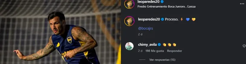 La interacción entre Ávila y Paredes mediante redes sociales.