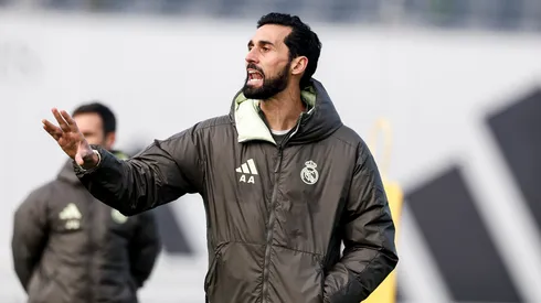 Álvaro Arbeloa en su primer día como DT del Real Madrid.