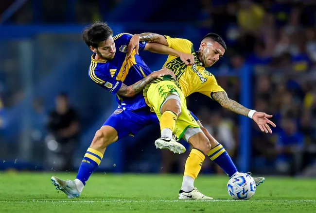 Agustín Martegani durante su último partido en Boca. (Getty Images)