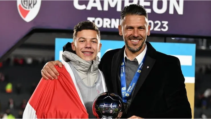 Bastian Demichelis junto a su padre Martín.