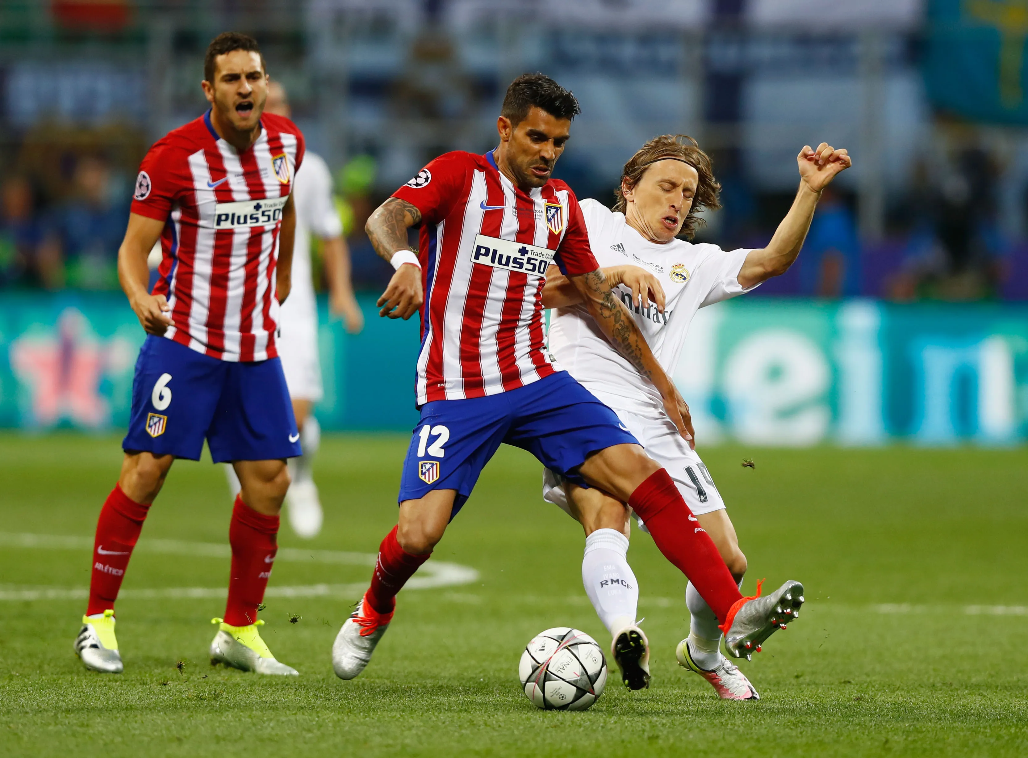 El volante jugó la final de la Champions League ante el Real Madrid para el Atlético (Getty)
