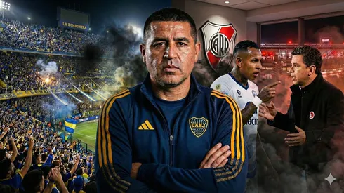 Juan Román Riquelme, Sebastián Villa y Marcelo Gallardo.
