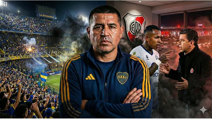 Juan Román Riquelme, Sebastián Villa y Marcelo Gallardo.