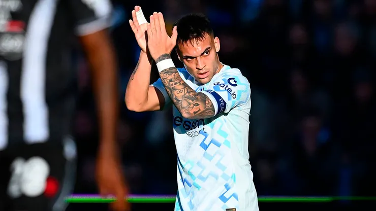 Lautaro Martínez celebra el 1-0 de Inter ante Udinese.