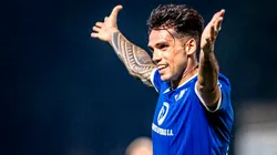 Emmanuel Mas celebra un gol en Juventud de Las Piedras.