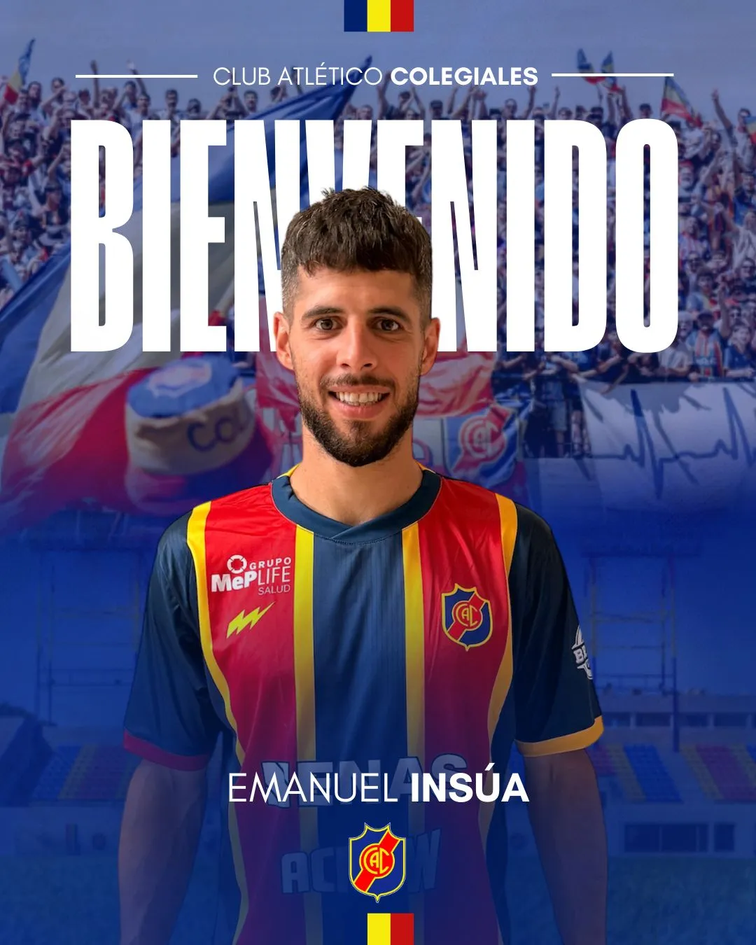 Emanuel Insúa fue presentado como nuevo refuerzo de Colegiales (Prensa Colegiales).