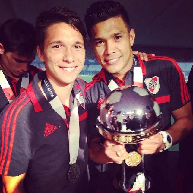 Con Teo Gutiérrez en River. Foto IG.
