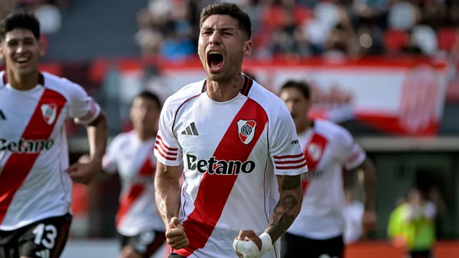 Gonzalo Montiel, autor del gol de River ante Barracas Central. (Foto: Getty)