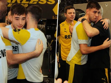 Visiblemente emocionado, Anselmino se despidió de sus compañeros del Dortmund