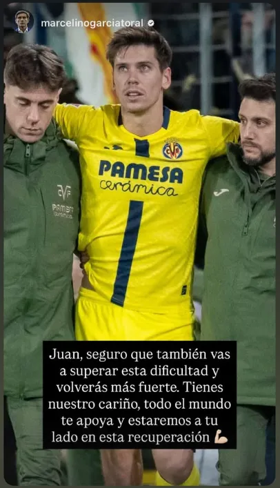 El mensaje de Marcelino en Instagram.