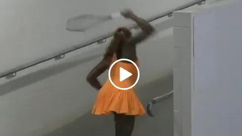 Coco Gauff en zona de vestuarios