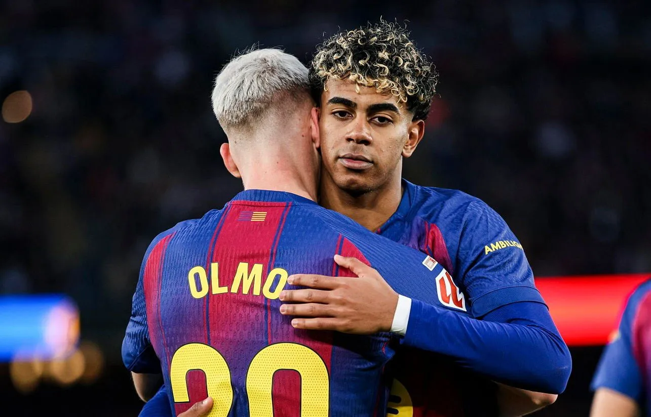 Dani Olmo y Lamine Yamal vienen de convertir en la goleada 3-0 ante Real Oviedo. (Getty).