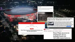 Los medios del mundo como L'Equipe, AS y Marca se hicieron eco de la reforma que River Plate encarará en el Estadio Monumental.