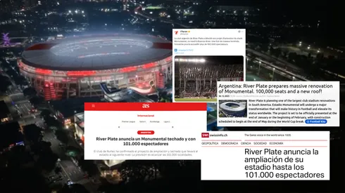 Los medios del mundo como L'Equipe, AS y Marca se hicieron eco de la reforma que River Plate encarará en el Estadio Monumental.
