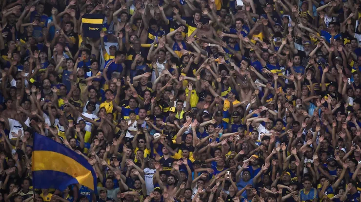 La hinchada de Boca en el duelo ante Deportivo Riestra.