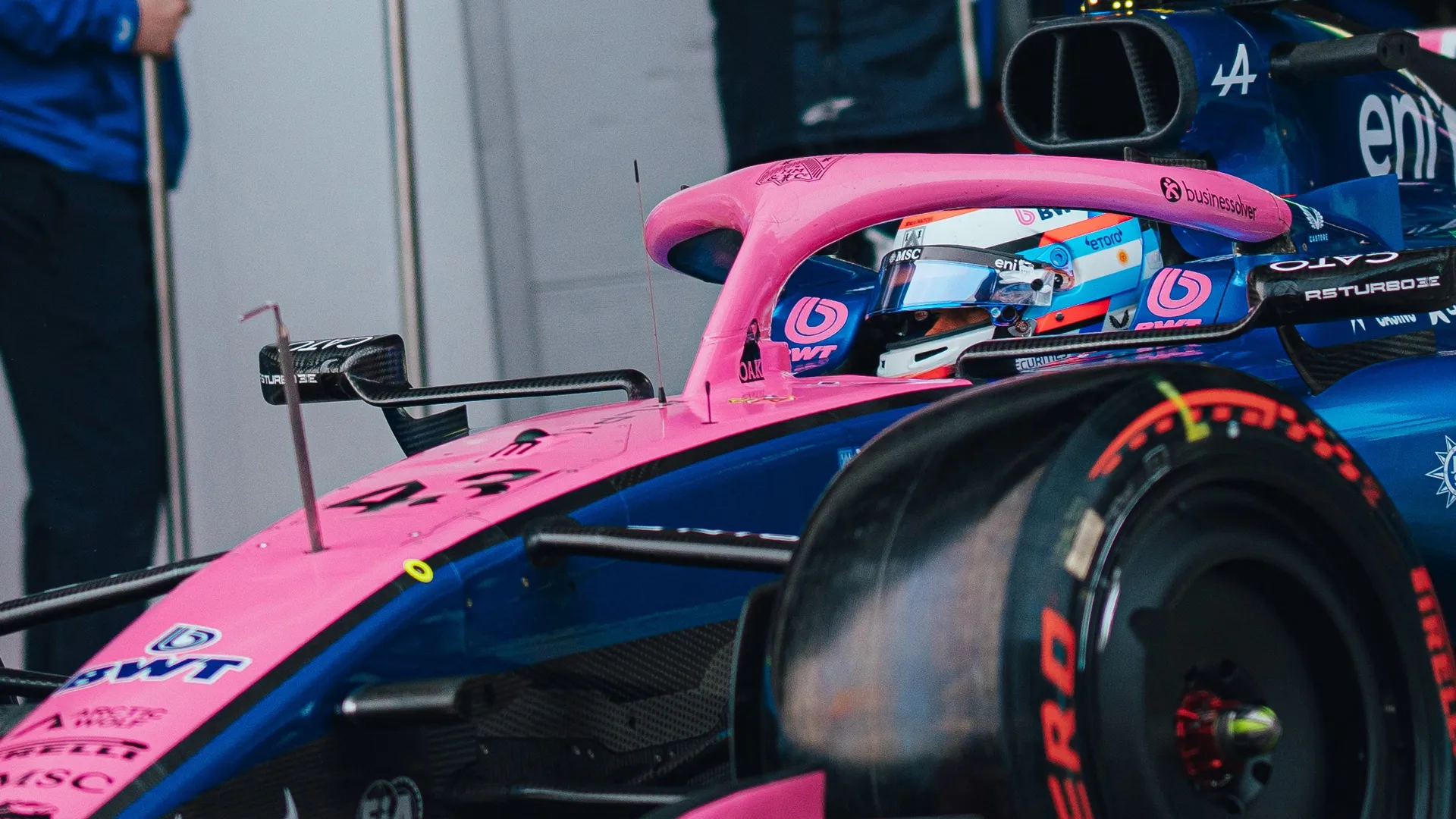 Colapinto completó 106 vueltas en los tests de Barcelona, sin mayores problemas. (Prensa Alpine)