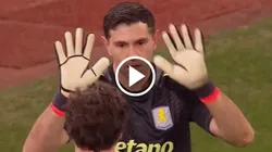 Dibu Martínez ante Salzburgo.