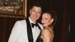 Robert Lewandowski junto a su esposa, en Año Nuevo.