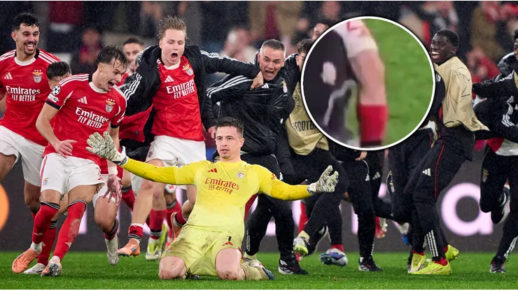 Increíble: Prestianni casi se rompe los ligamentos festejando el gol de Trubin