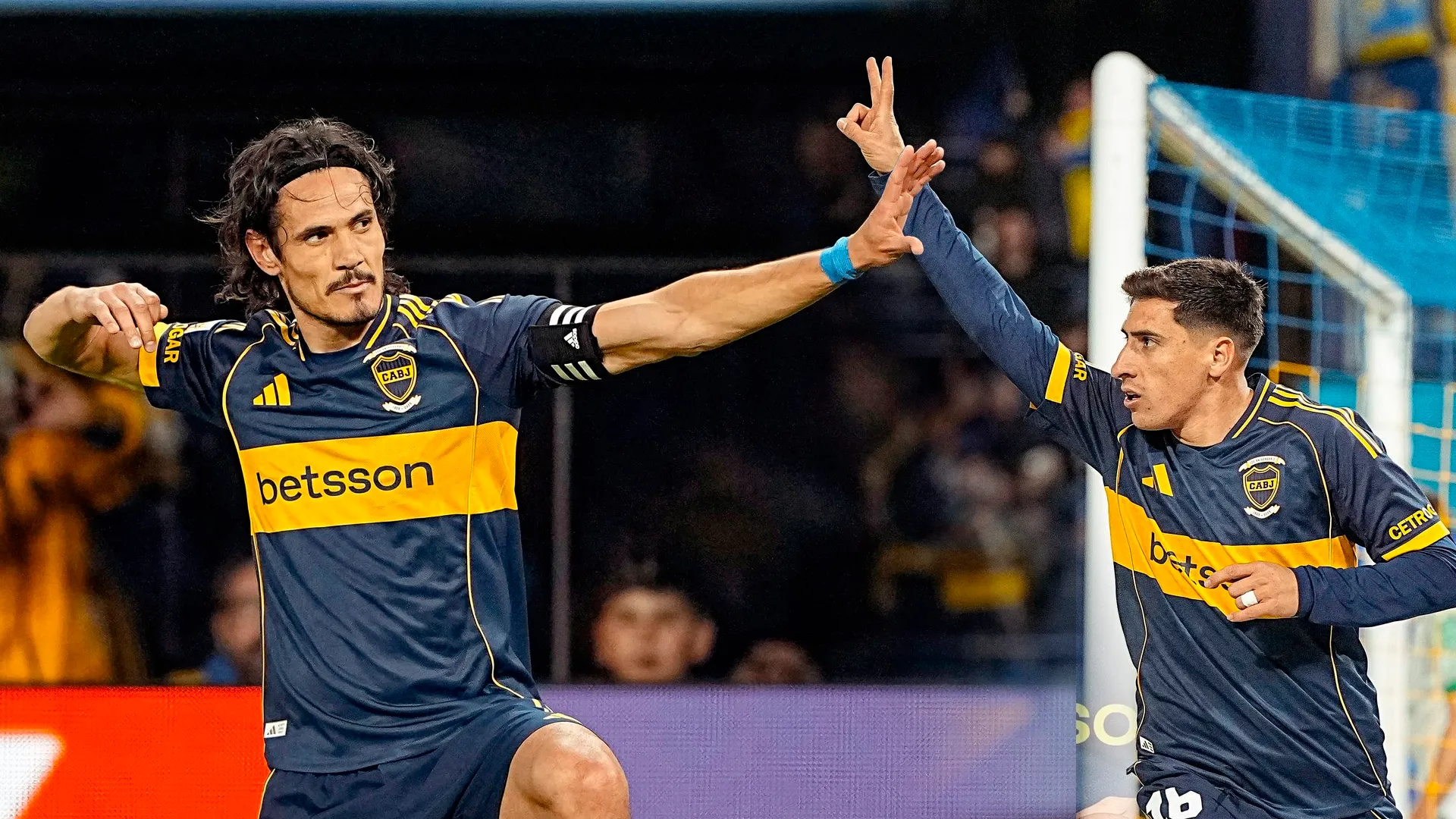 Edinson Cavani y Miguel Merentiel, delanteros del Xeneize. (Foto: Prensa Boca)