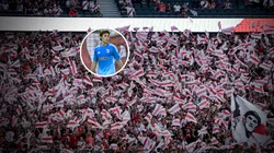 Los hinchas de River bancan a Santiago Beltrán en el arco.