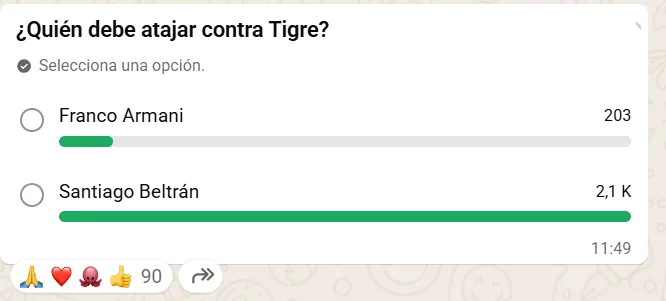 Los hinchas de River bancaron a Beltrán.