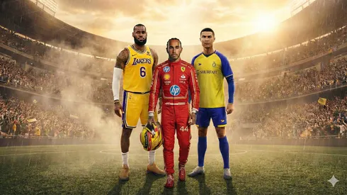 Cristiano Ronaldo, Lewis Hamilton y LeBron James.
