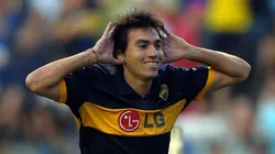 Nicolás Gaitán, en sus inicios como futbolista profesional con la camiseta de Boca.