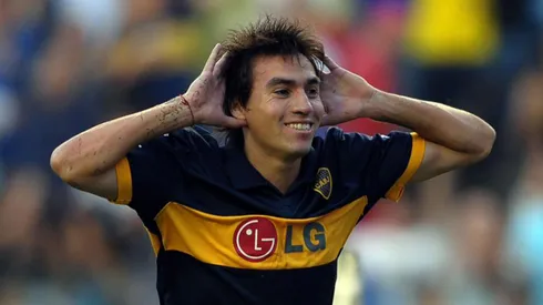 Nicolás Gaitán, en sus inicios como futbolista profesional con la camiseta de Boca.
