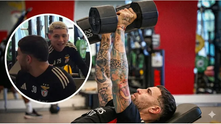 Prestianni le hizo una broma a Otamendi en el gimnasio de Benfica y tuvo que correr